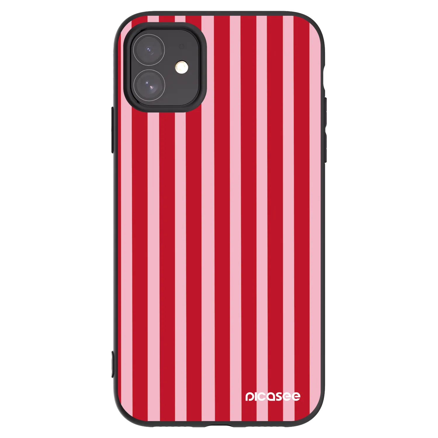 Picasee silikonowe czarne etui na Apple iPhone 11 - Lines red