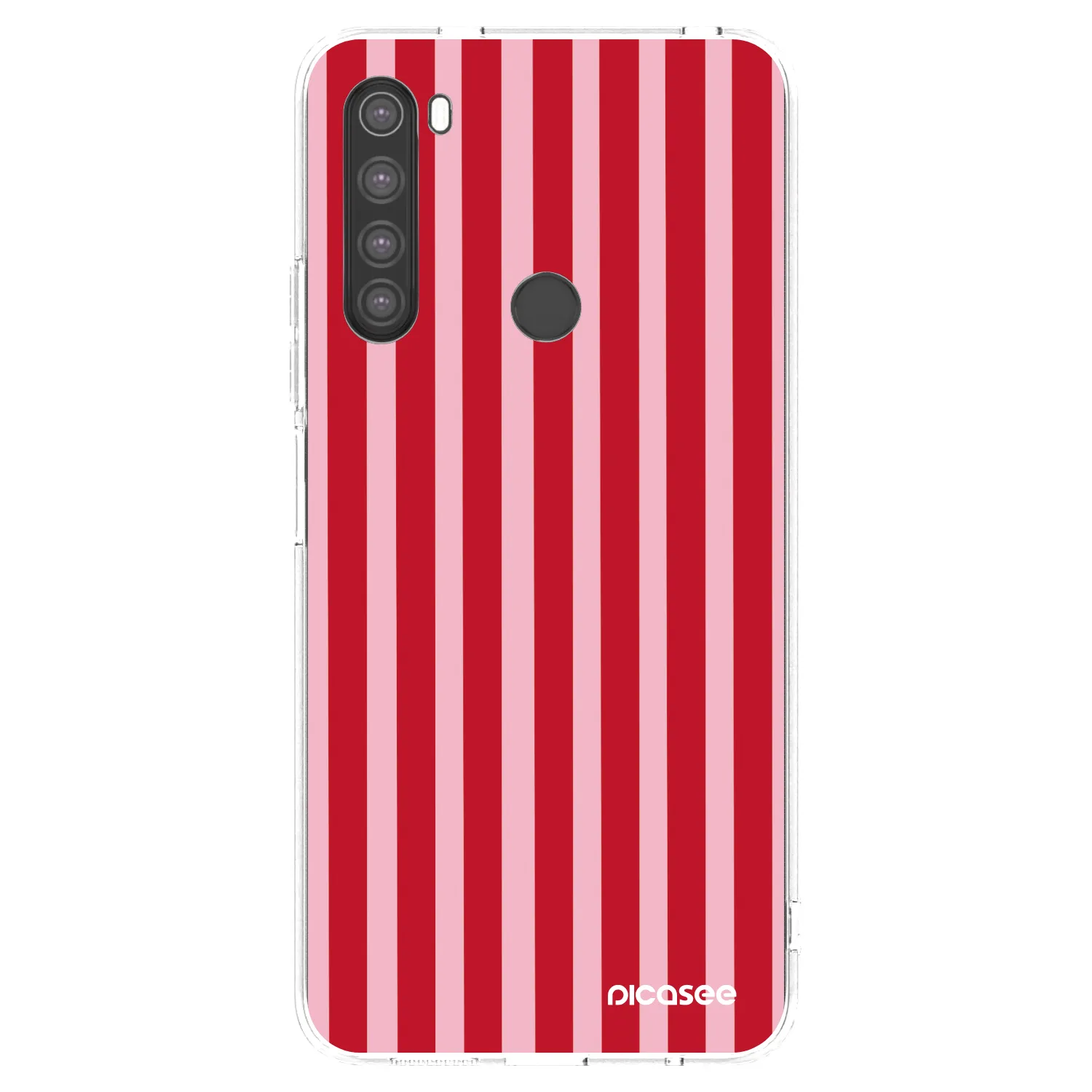 Picasee silikonowe przeźroczyste etui na Xiaomi Redmi Note 8 - Lines red