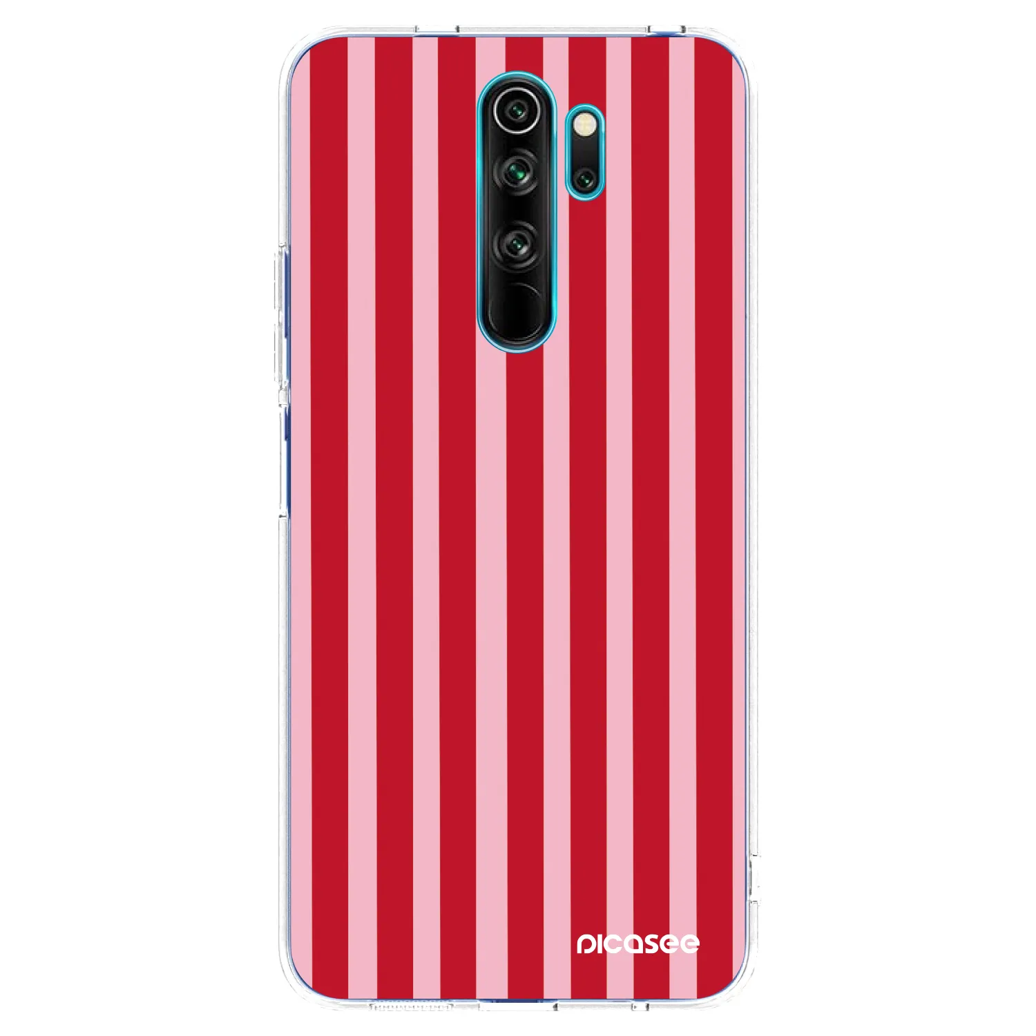 Picasee silikonowe przeźroczyste etui na Xiaomi Redmi Note 8 Pro - Lines red