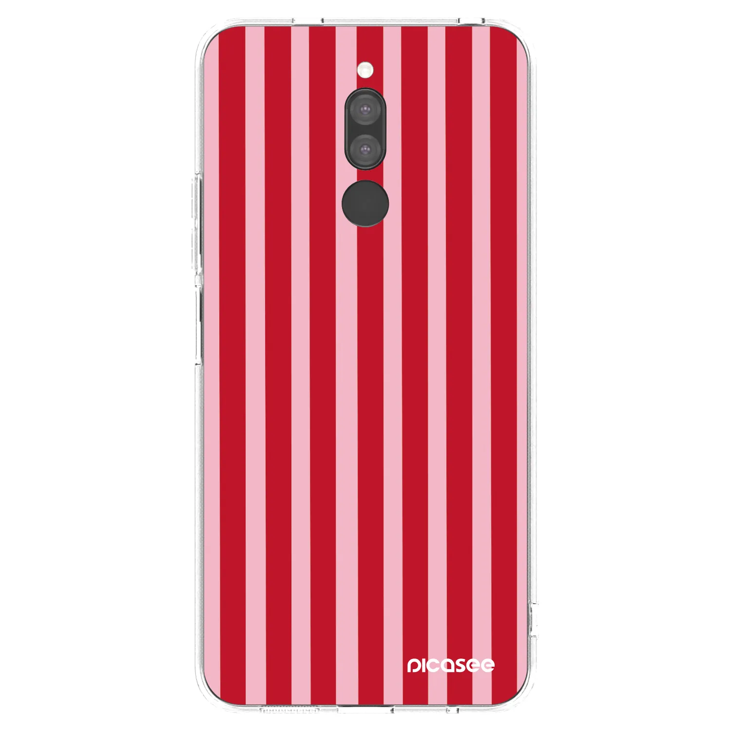 Picasee silikonowe przeźroczyste etui na Xiaomi Redmi 8 - Lines red