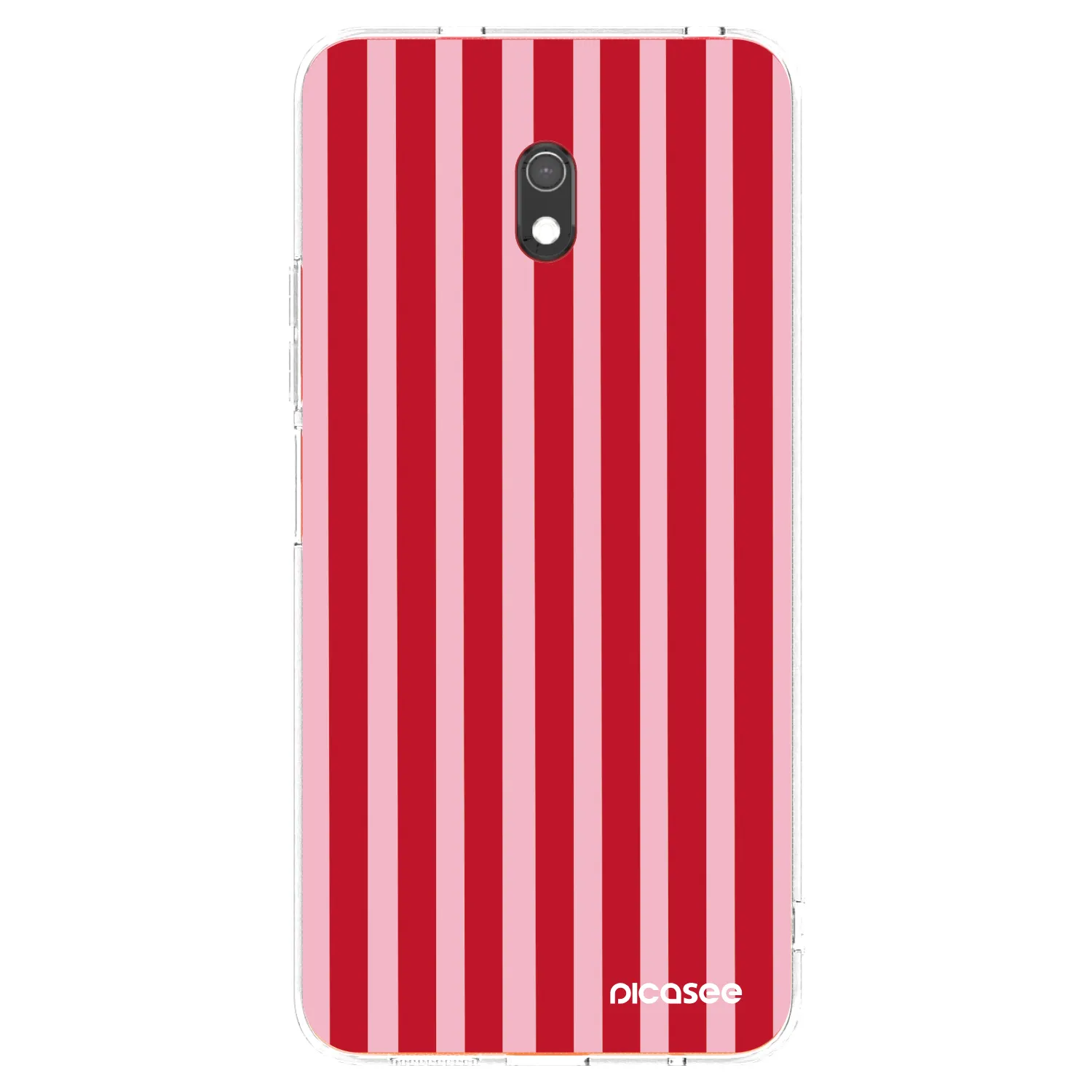 Picasee silikonowe przeźroczyste etui na Xiaomi Redmi 8A - Lines red