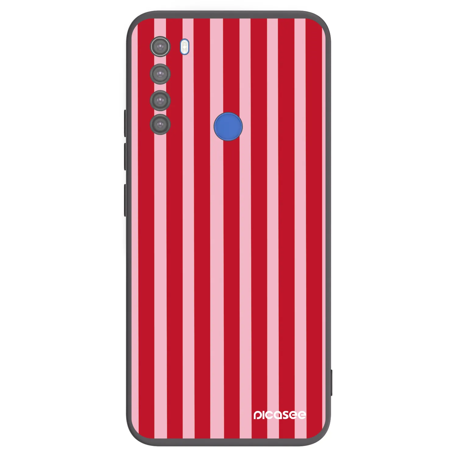 Picasee silikonowe czarne etui na Xiaomi Redmi Note 8T - Lines red