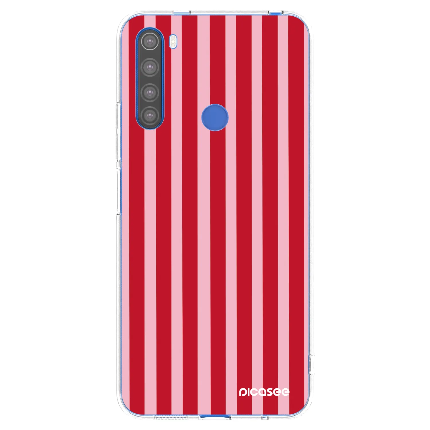 Picasee silikonowe przeźroczyste etui na Xiaomi Redmi Note 8T - Lines red
