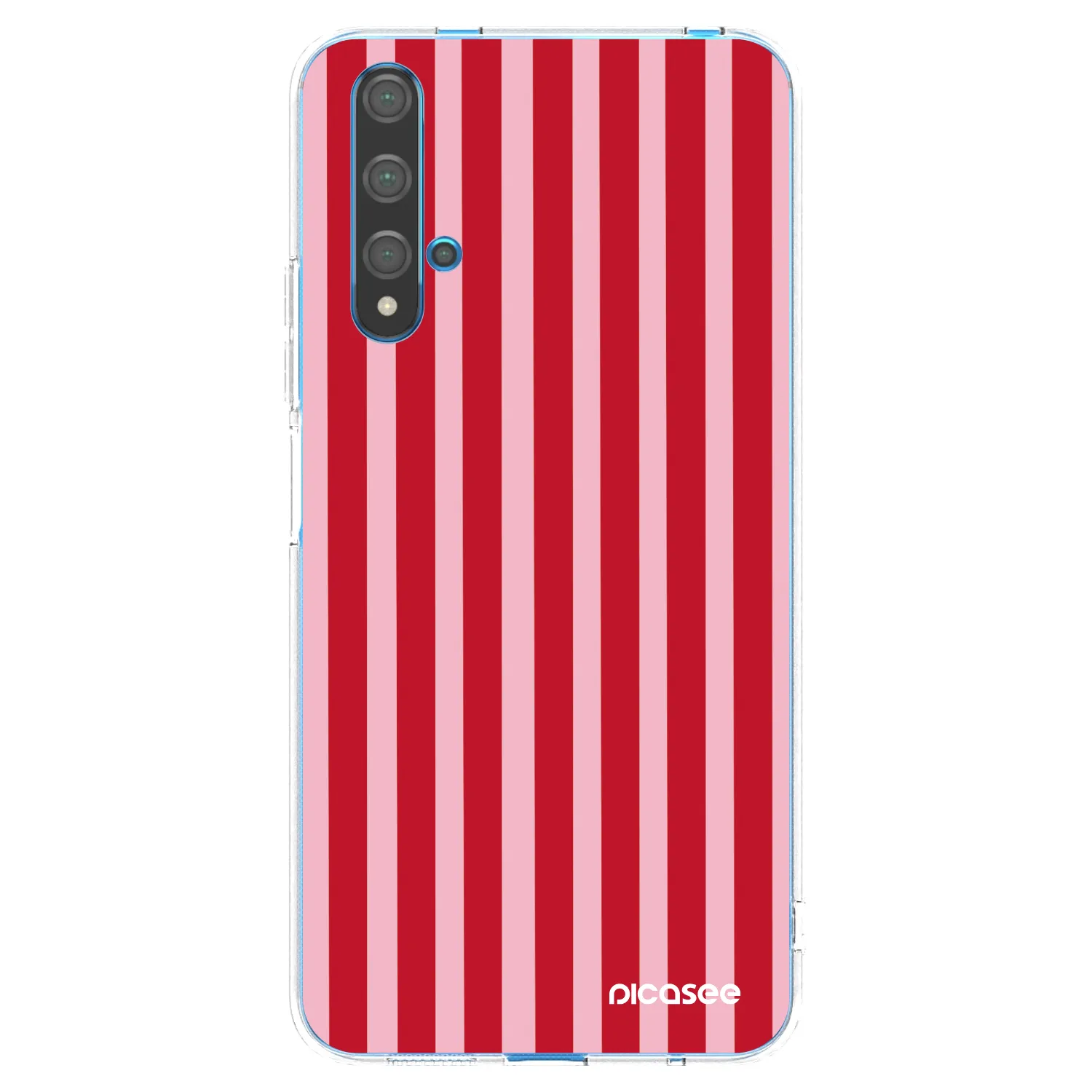 Picasee silikonowe przeźroczyste etui na Huawei Nova 5T - Lines red