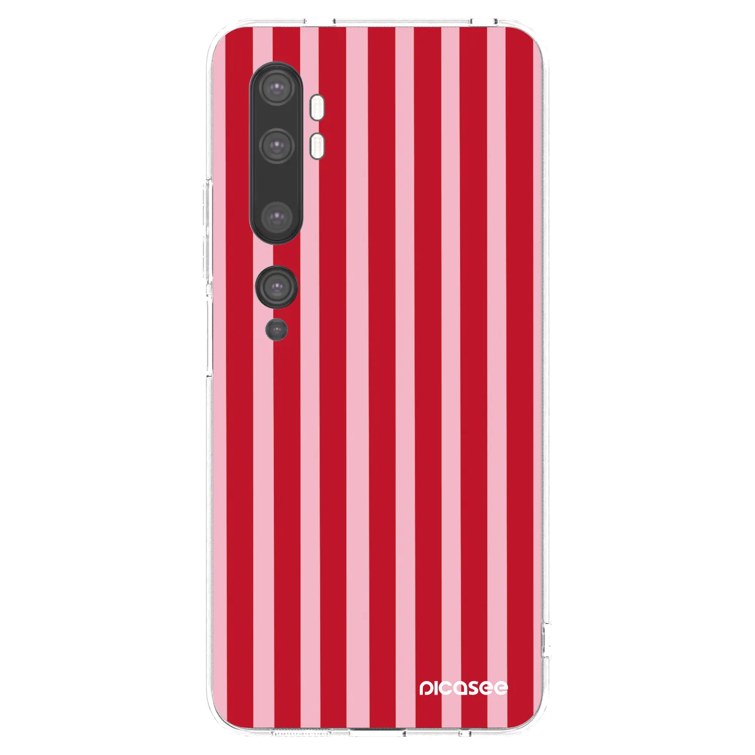 Picasee silikonowe przeźroczyste etui na Xiaomi Mi Note 10 (Pro) - Lines red