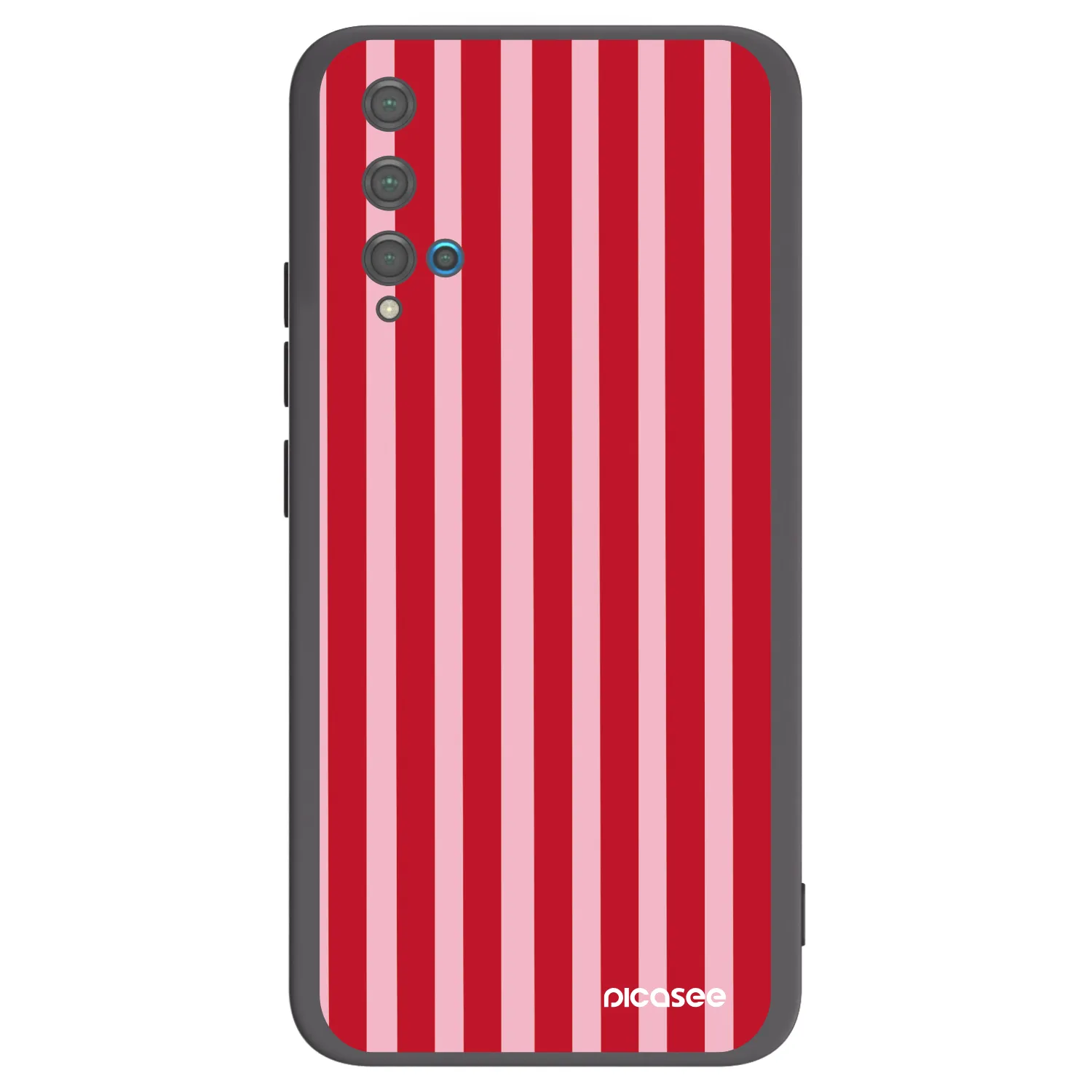 Picasee silikonowe czarne etui na Huawei Nova 5T - Lines red