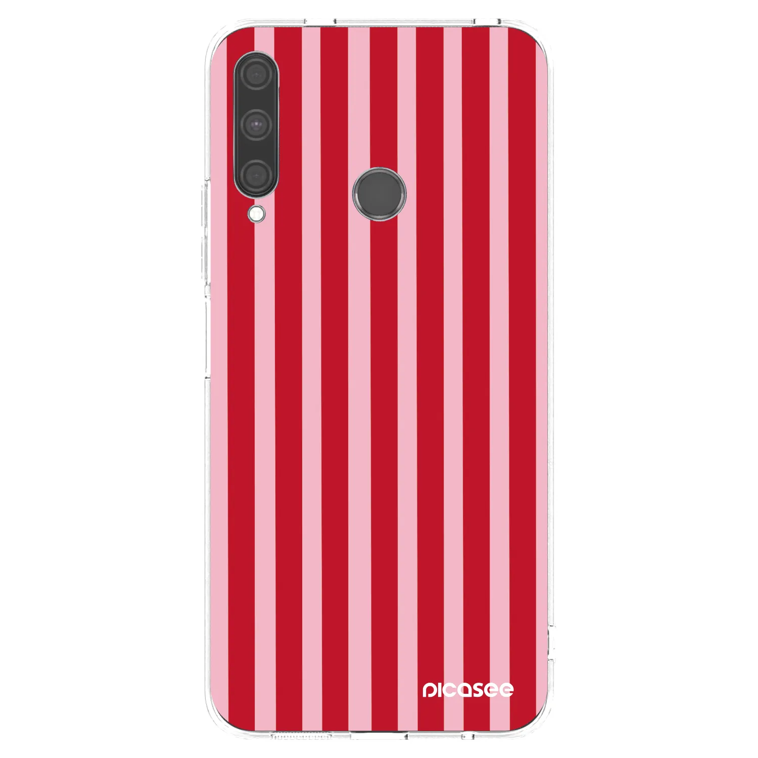 Picasee silikonowe przeźroczyste etui na Huawei P40 Lite E - Lines red