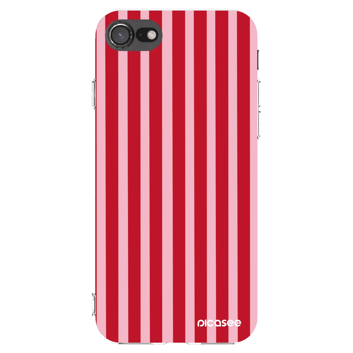 Picasee silikonowe przeźroczyste etui na Apple iPhone SE 2020 - Lines red