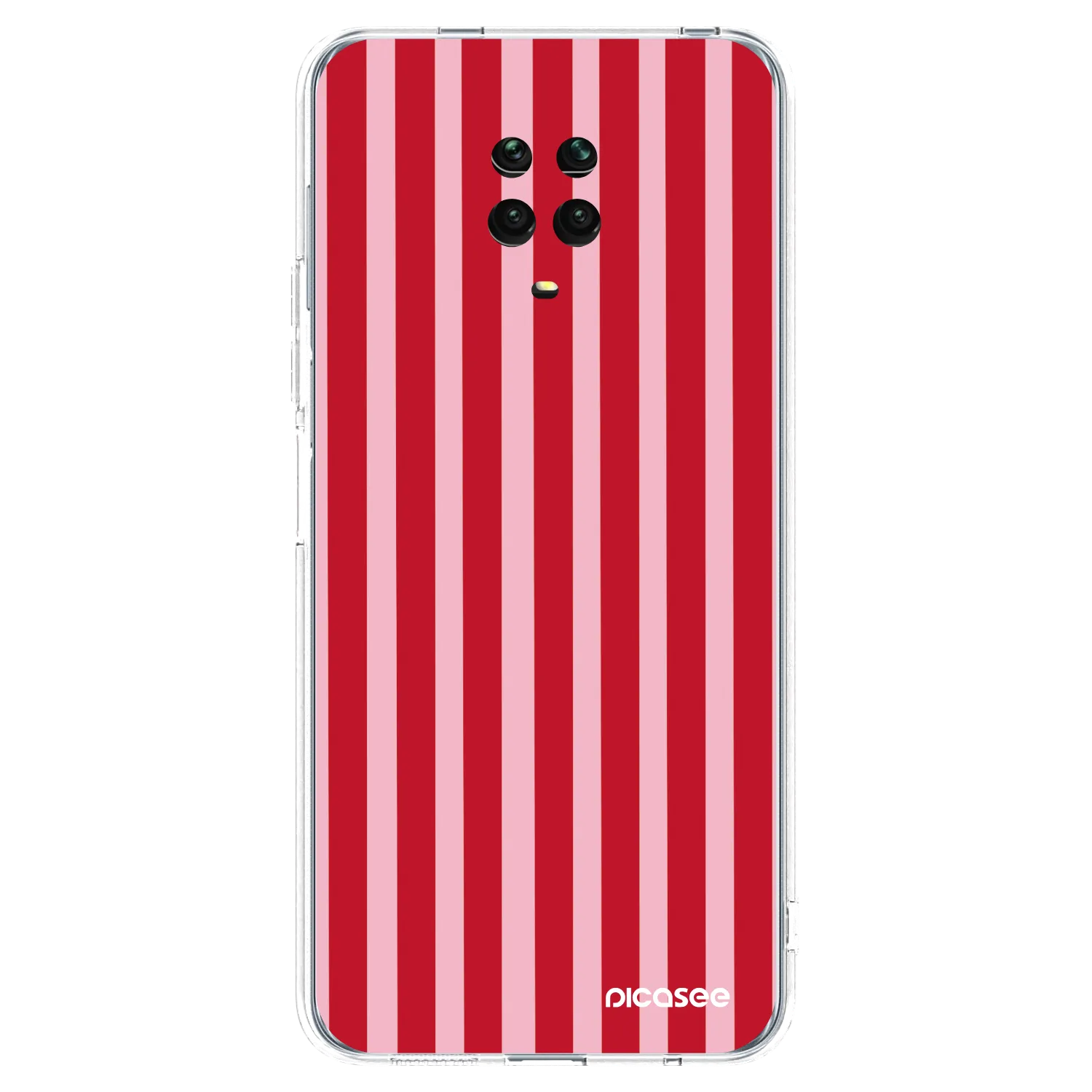 Picasee silikonowe przeźroczyste etui na Xiaomi Redmi Note 9 Pro - Lines red