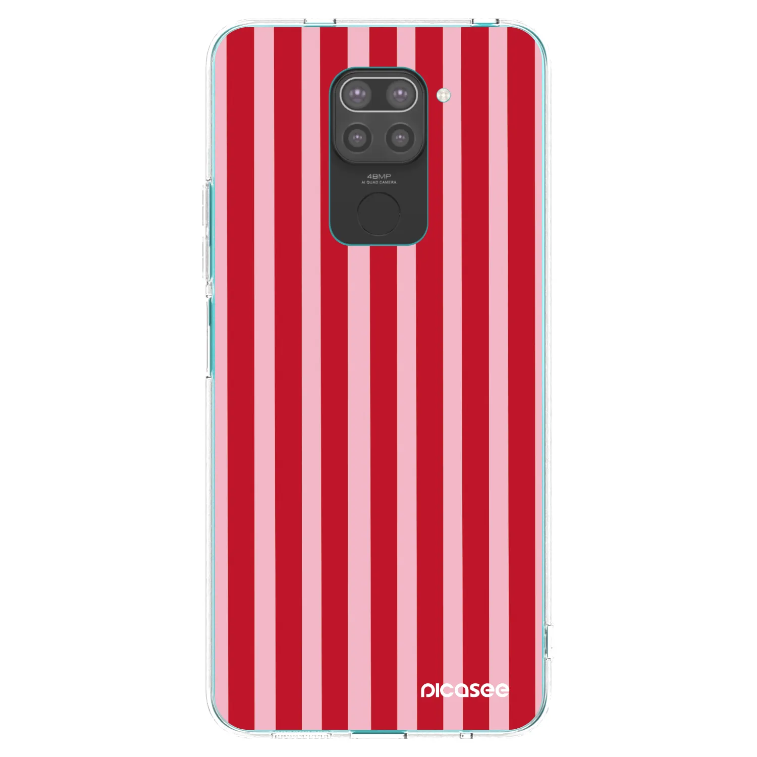 Picasee silikonowe czarne etui na Xiaomi Redmi Note 9 - Lines red