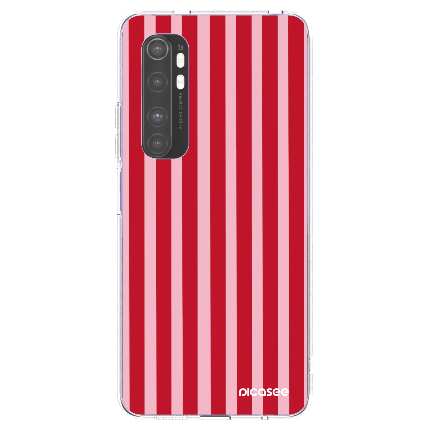 Picasee silikonowe przeźroczyste etui na Xiaomi Mi Note 10 Lite - Lines red