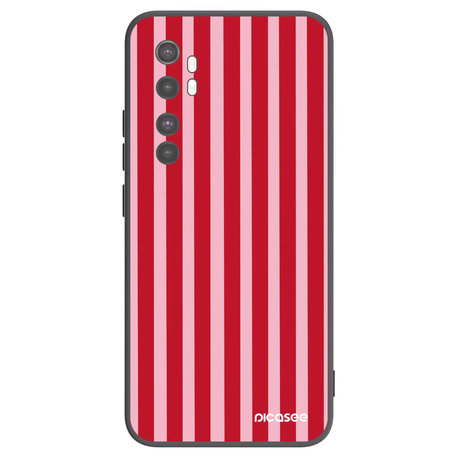 Picasee silikonowe czarne etui na Xiaomi Mi Note 10 Lite - Lines red