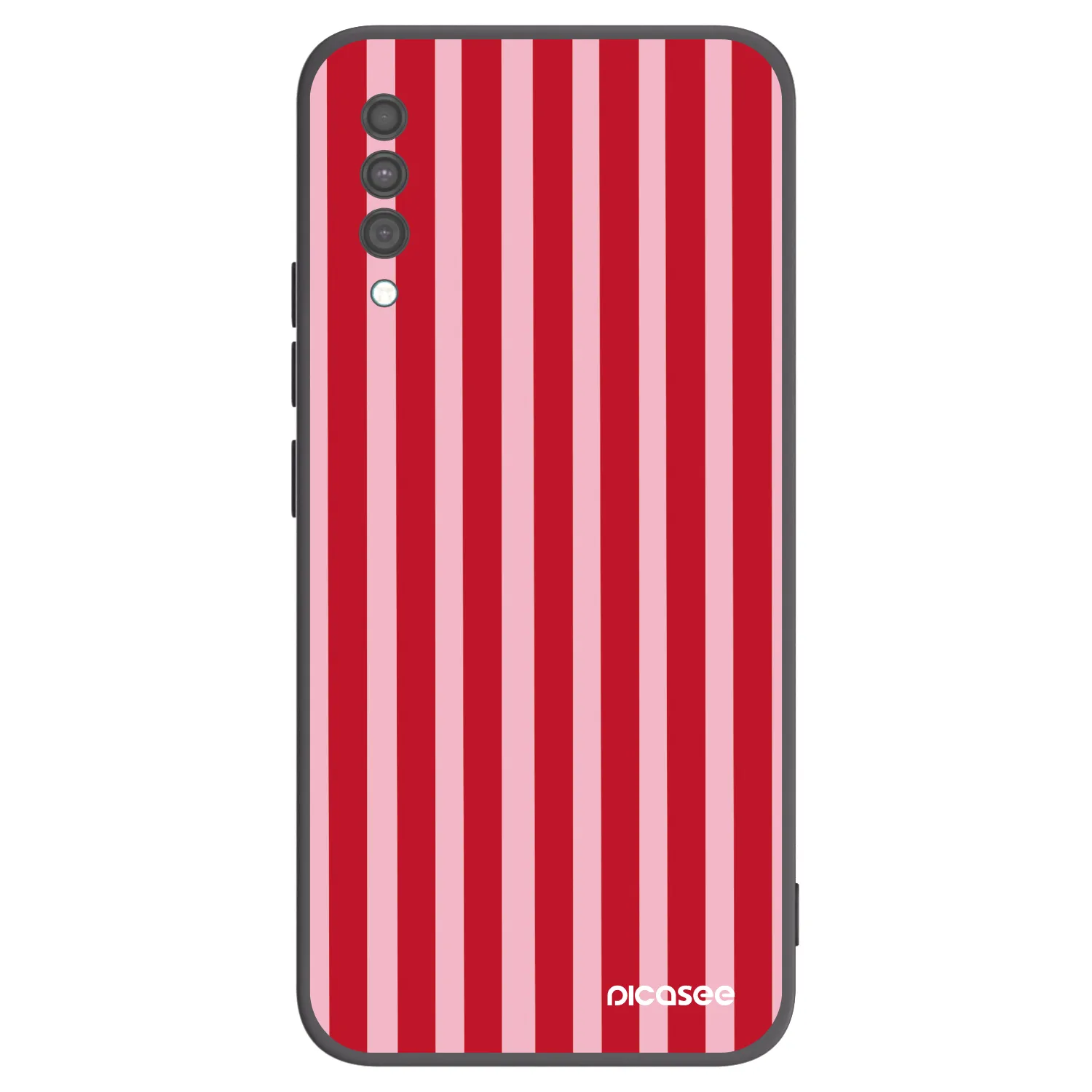 Picasee silikonowe czarne etui na Samsung Galaxy A30s A307F - Lines red