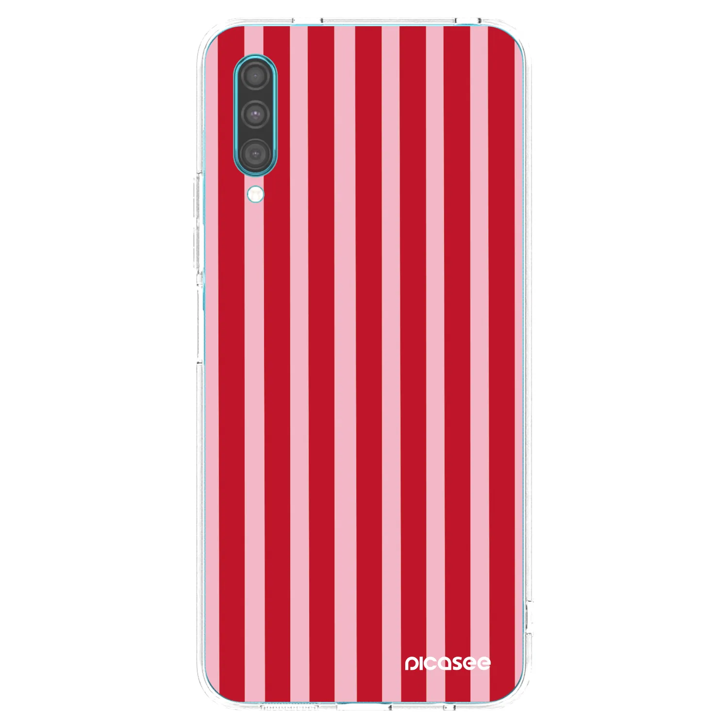 Picasee silikonowe przeźroczyste etui na Samsung Galaxy A30s A307F - Lines red
