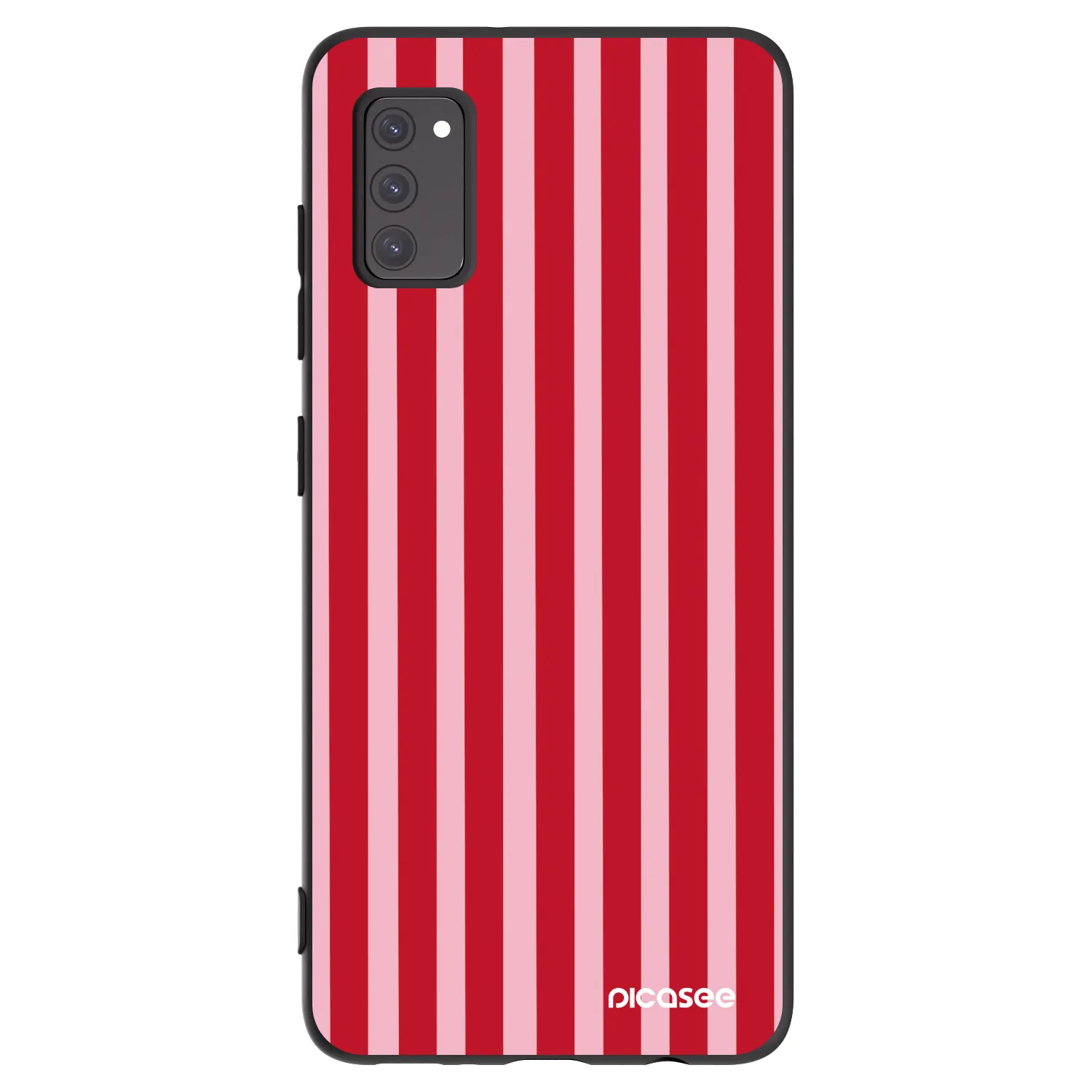 Picasee silikonowe czarne etui na Samsung Galaxy A41 A415F - Lines red