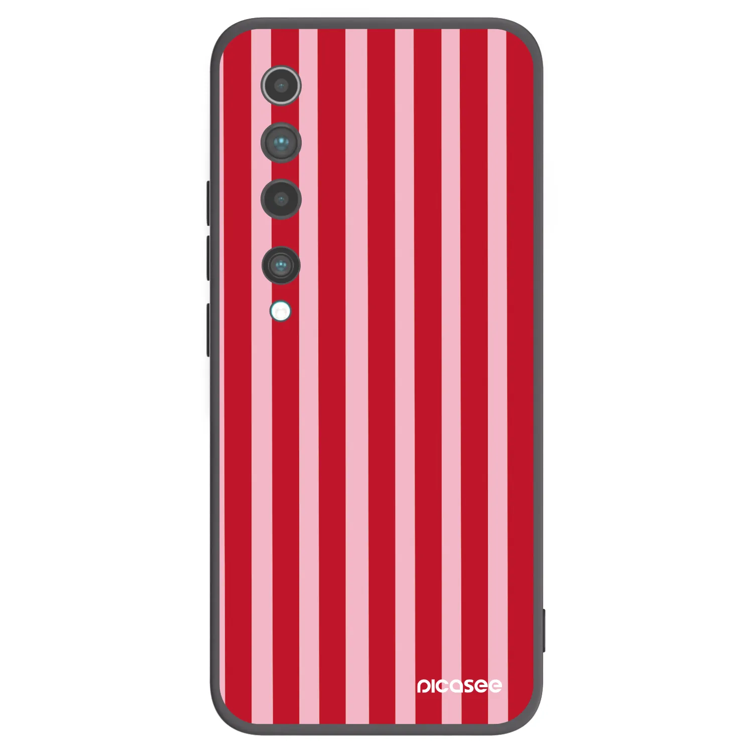 Picasee silikonowe czarne etui na Xiaomi Mi 10 - Lines red