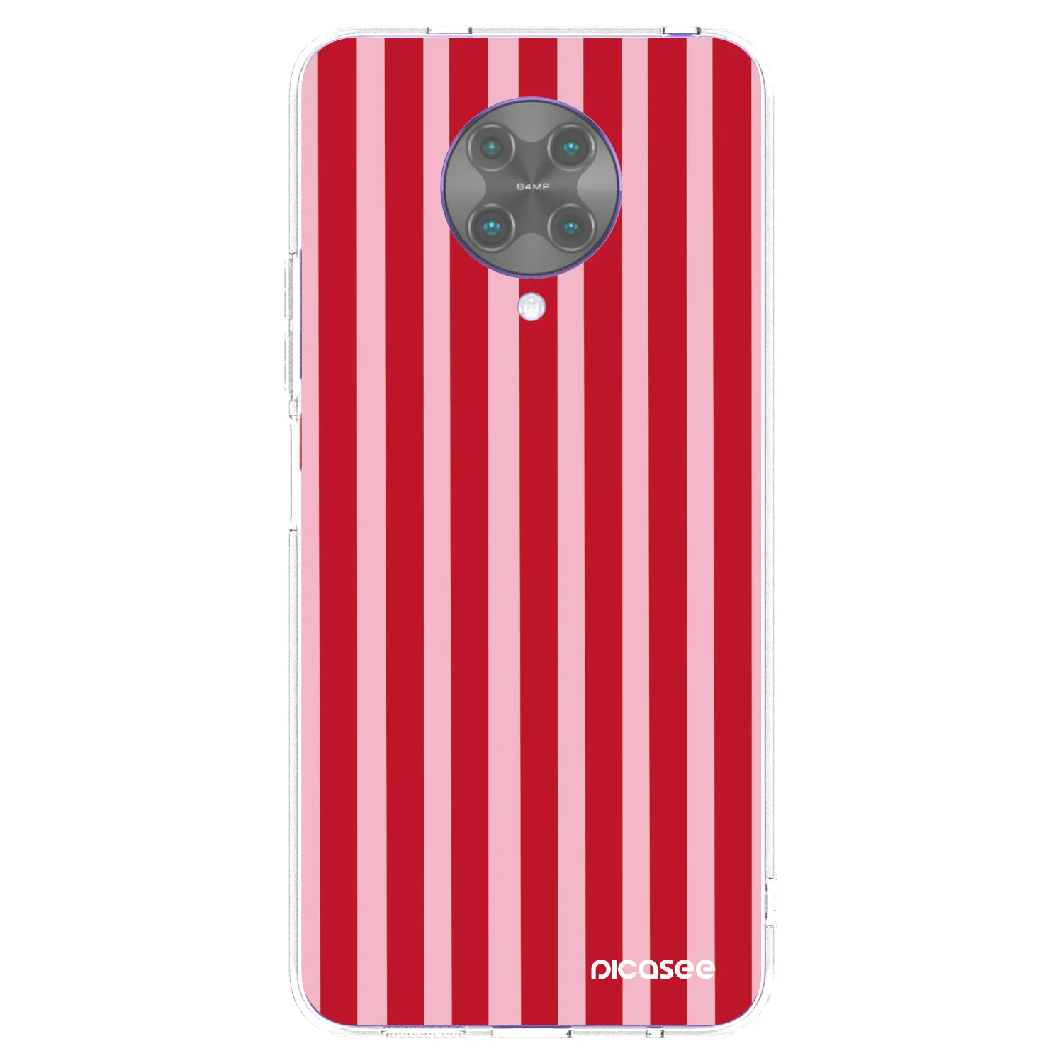 Picasee silikonowe przeźroczyste etui na Xiaomi Poco F2 Pro - Lines red