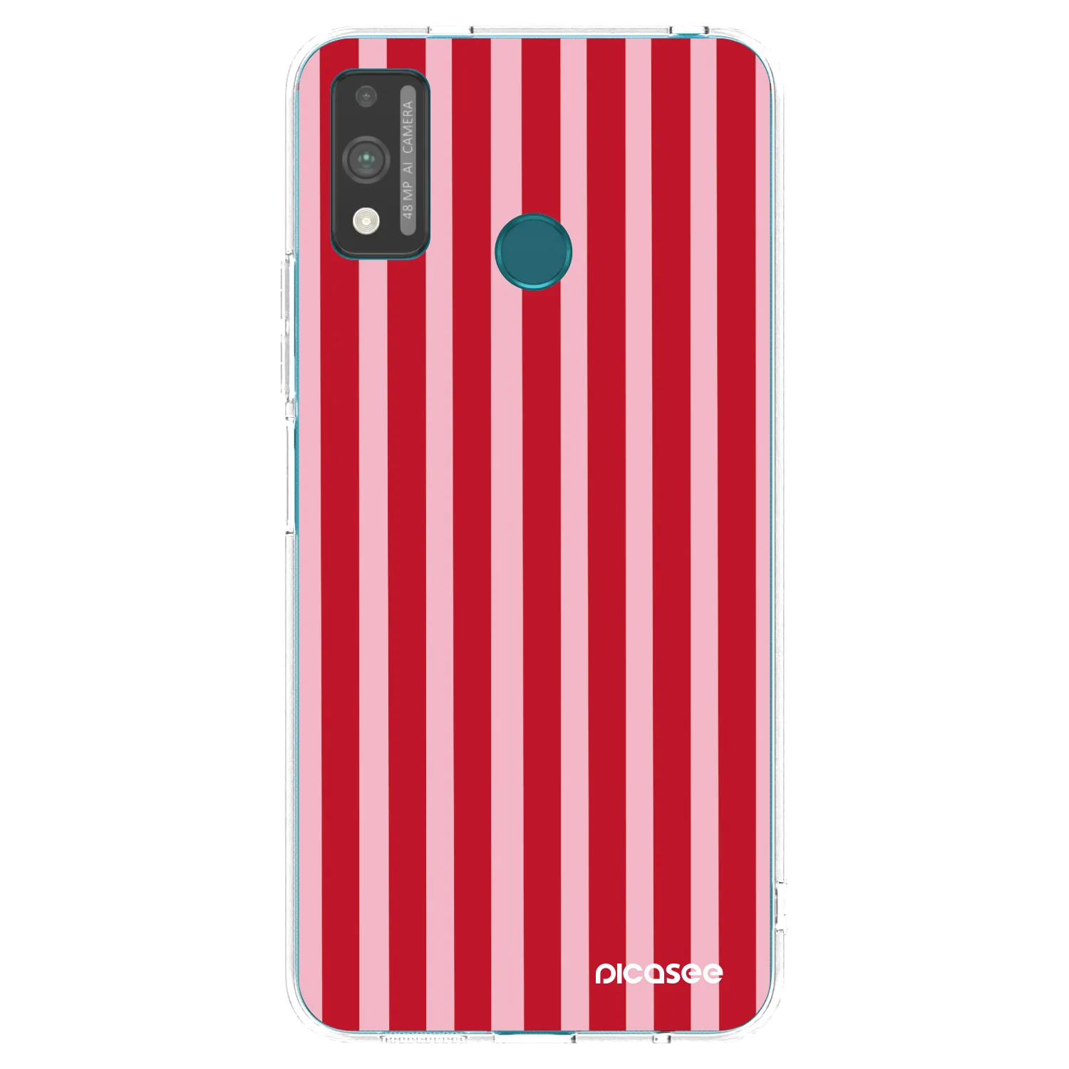 Picasee silikonowe przeźroczyste etui na Honor 9X Lite - Lines red