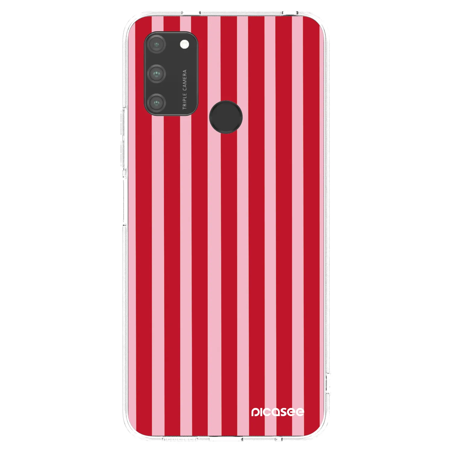 Picasee silikonowe przeźroczyste etui na Honor 9A - Lines red