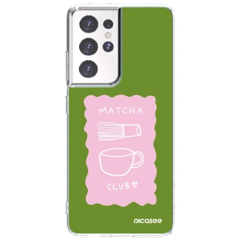 Picasee silikonowe przeźroczyste etui na Samsung Galaxy S21 Ultra 5G G998B - Matcha club