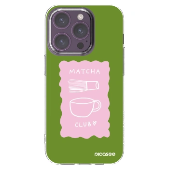 Picasee silikonowe przeźroczyste etui na Apple iPhone 14 Pro - Matcha club