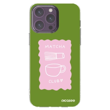 Picasee silikonowe przeźroczyste etui na Apple iPhone 14 Pro Max - Matcha club