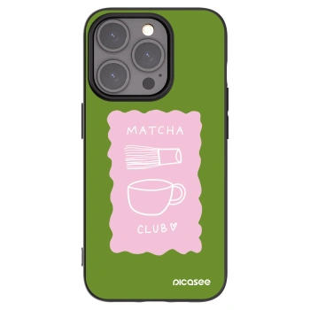 Picasee silikonowe czarne etui na Apple iPhone 15 Pro - Matcha club