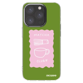 Picasee silikonowe przeźroczyste etui na Apple iPhone 15 Pro - Matcha club
