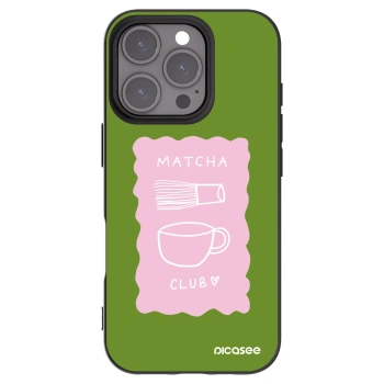 Picasee silikonowe czarne etui na Apple iPhone 16 Pro - Matcha club