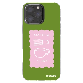 Picasee silikonowe przeźroczyste etui na Apple iPhone 16 Pro Max - Matcha club