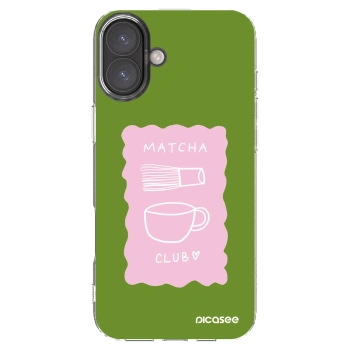 Picasee silikonowe przeźroczyste etui na Apple iPhone 16 Plus - Matcha club