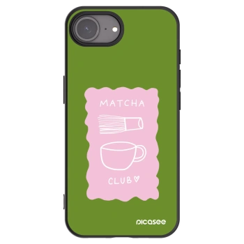 Picasee silikonowe czarne etui na Apple iPhone 16e - Matcha club