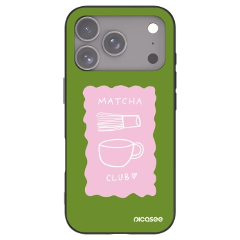 Picasee silikonowe czarne etui na Apple iPhone 17 Pro - Matcha club
