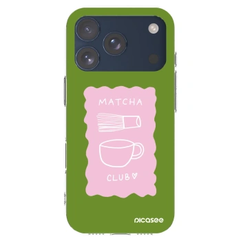 Picasee silikonowe przeźroczyste etui na Apple iPhone 17 Pro - Matcha club