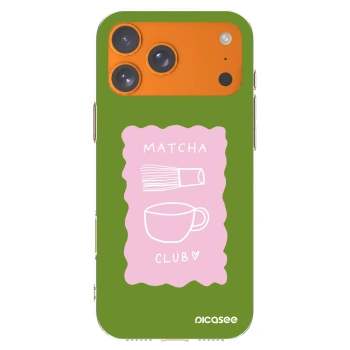 Picasee silikonowe przeźroczyste etui na Apple iPhone 17 Pro Max - Matcha club