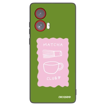 Picasee silikonowe czarne etui na Motorola Edge 50 Fusion - Matcha club