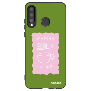 Picasee silikonowe czarne etui na Huawei P30 Lite - Matcha club