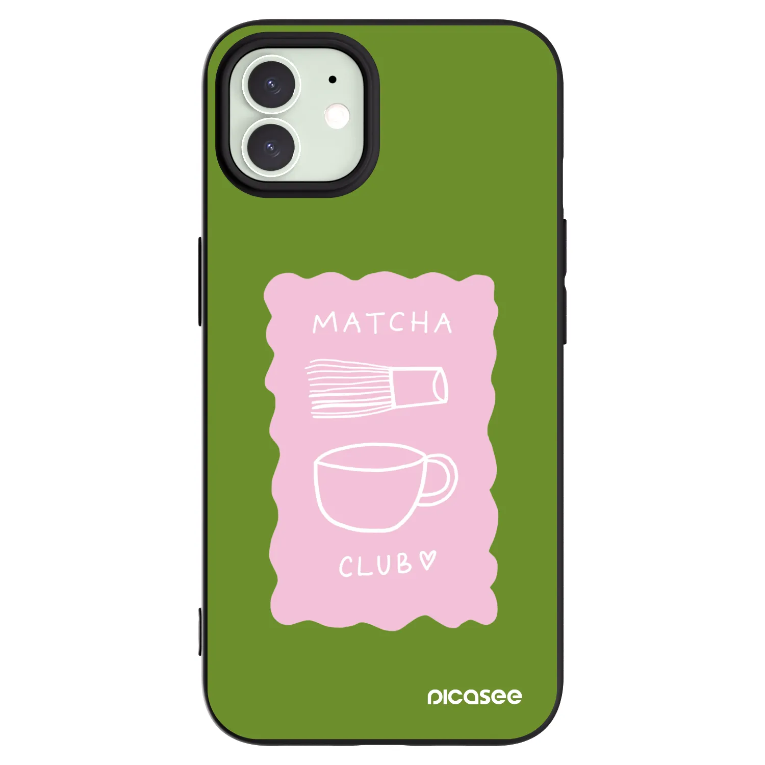 Picasee silikonowe czarne etui na Apple iPhone 12 - Matcha club