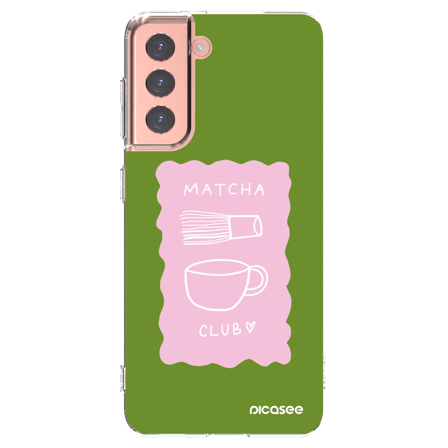 Picasee silikonowe przeźroczyste etui na Samsung Galaxy S21 5G G991B - Matcha club
