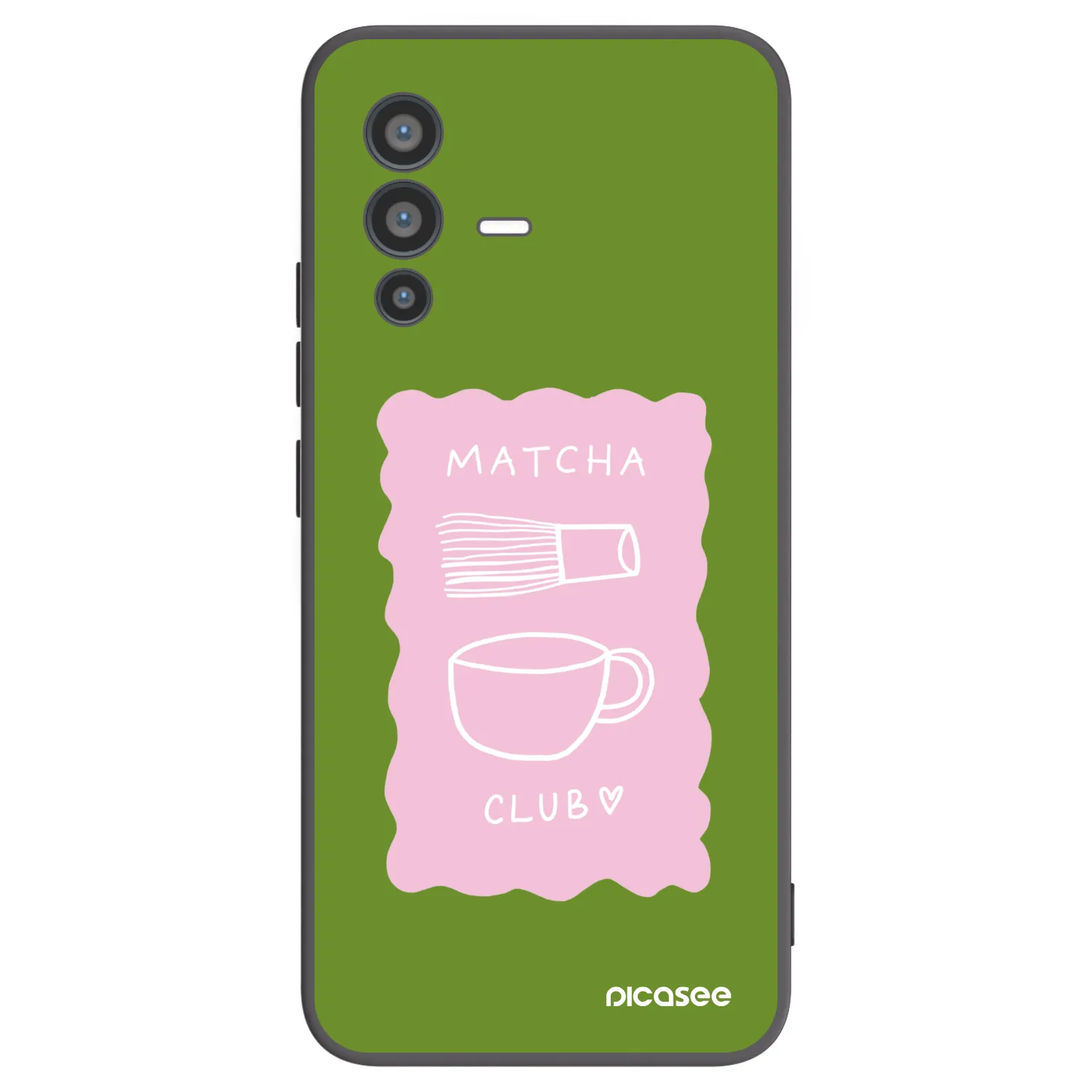 Picasee silikonowe czarne etui na Vivo V23 5G - Matcha club