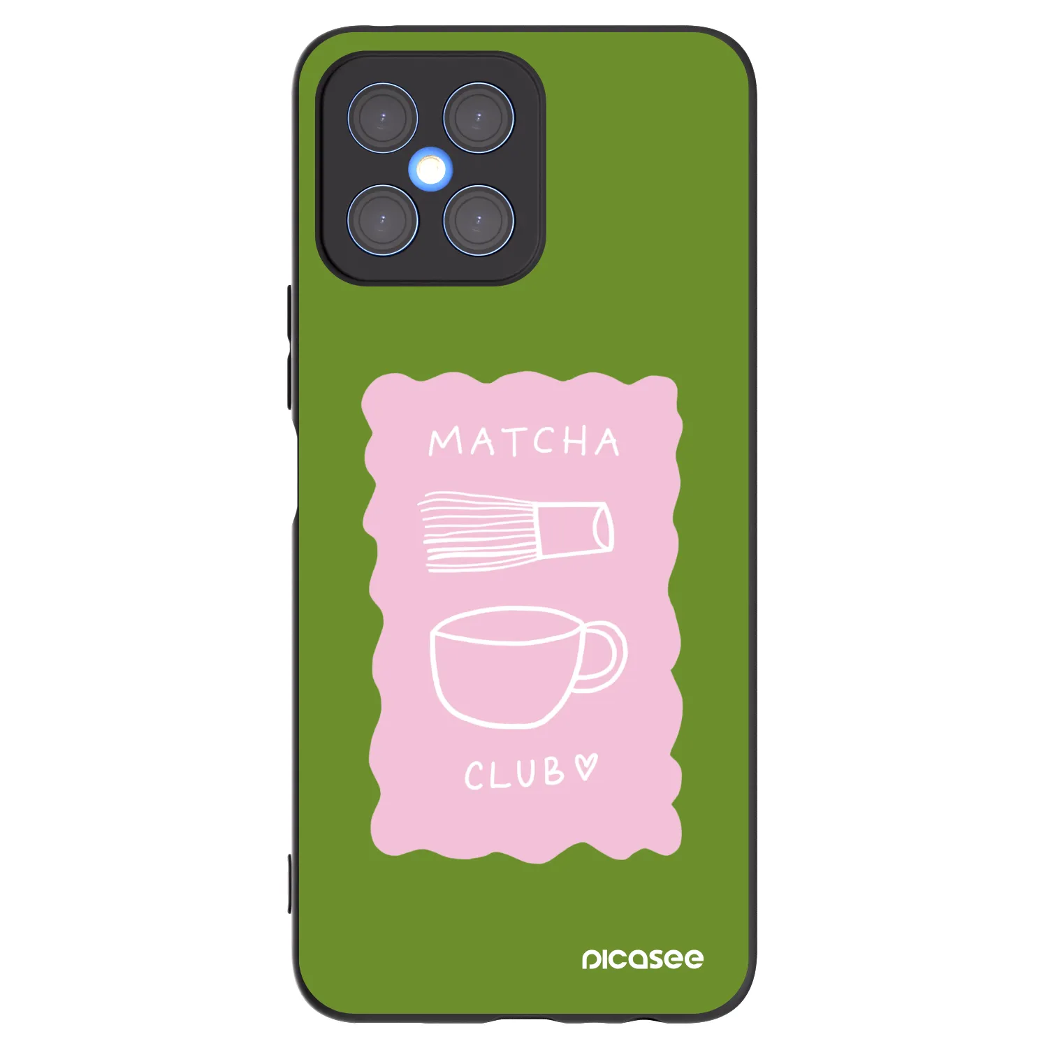 Picasee silikonowe czarne etui na Honor X8 4G - Matcha club