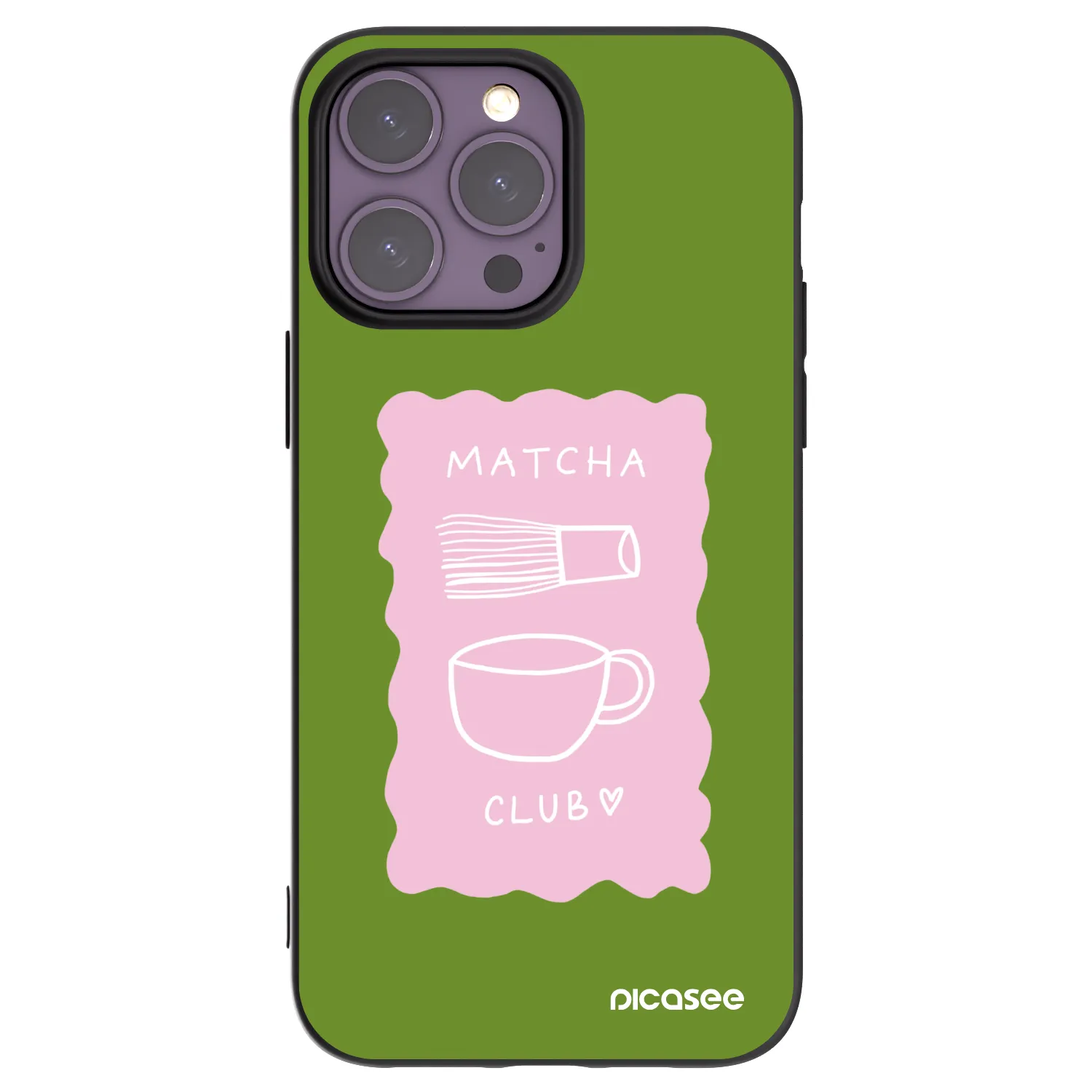 Picasee silikonowe czarne etui na Apple iPhone 14 Pro Max - Matcha club