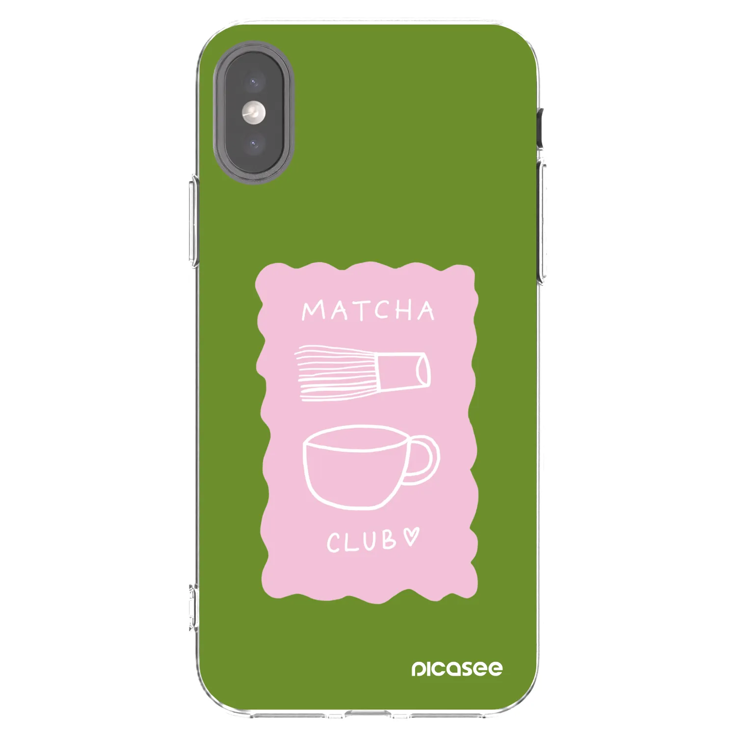 Picasee silikonowe przeźroczyste etui na Apple iPhone X/XS - Matcha club