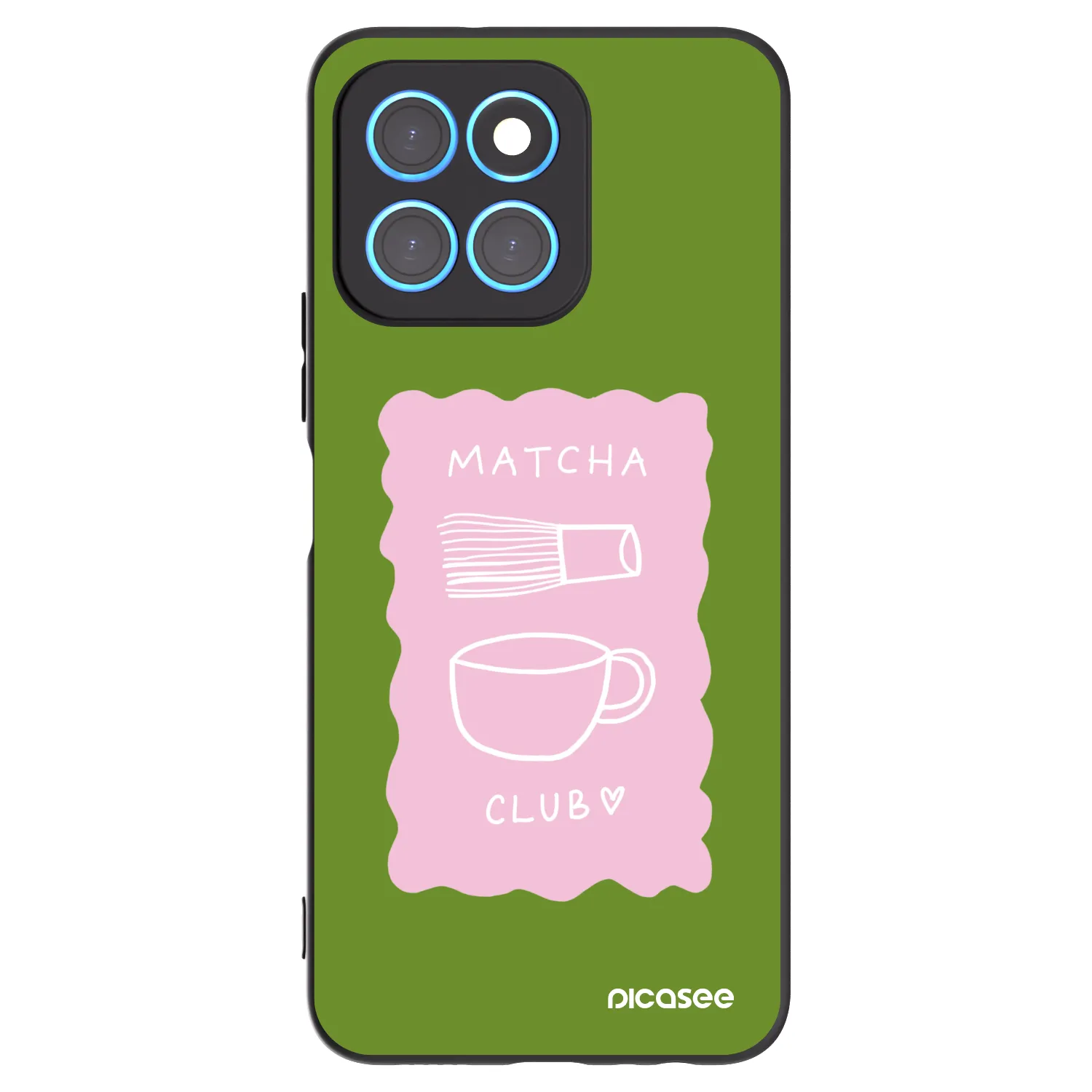 Picasee silikonowe czarne etui na Honor X8 5G - Matcha club