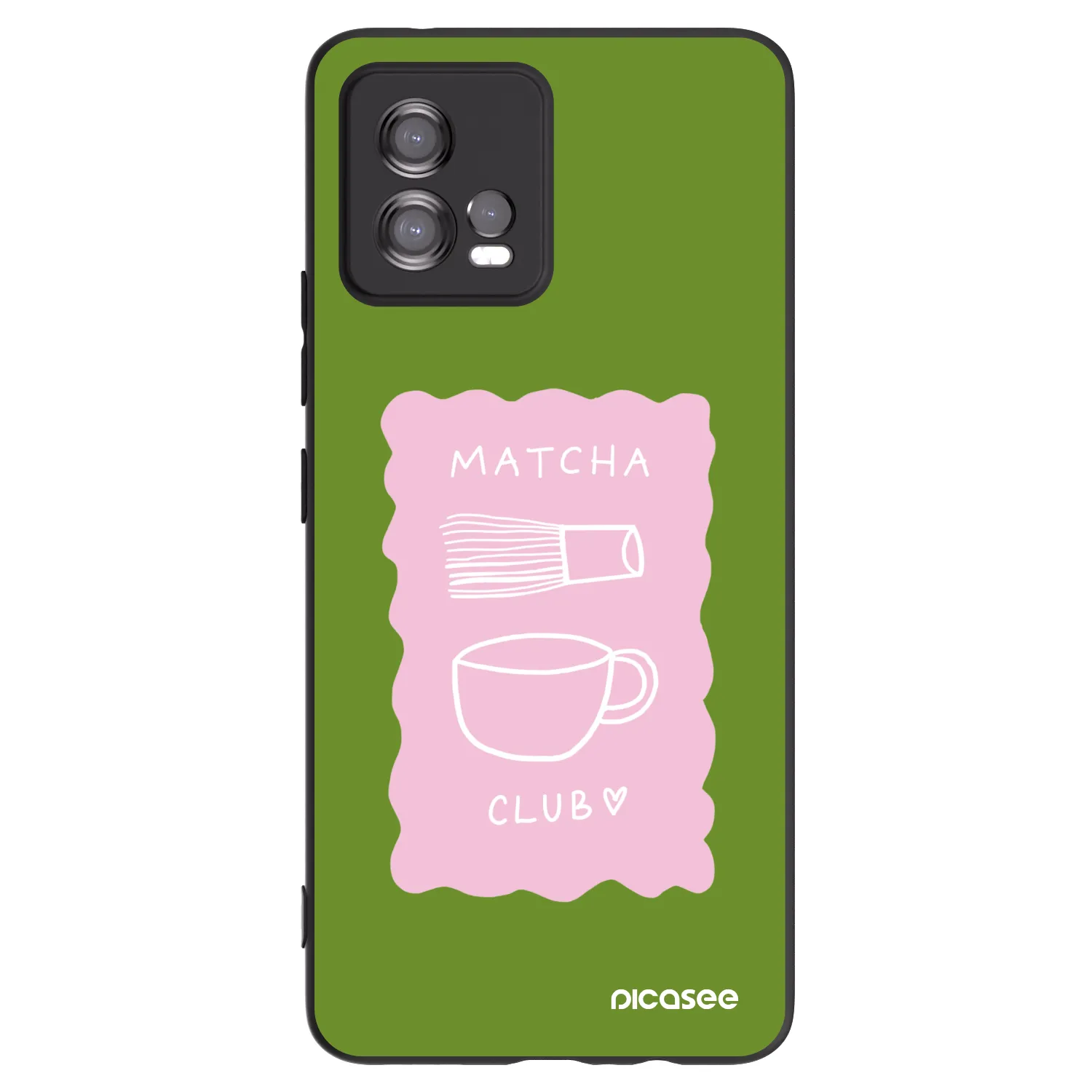 Picasee silikonowe czarne etui na Motorola Moto G72 - Matcha club