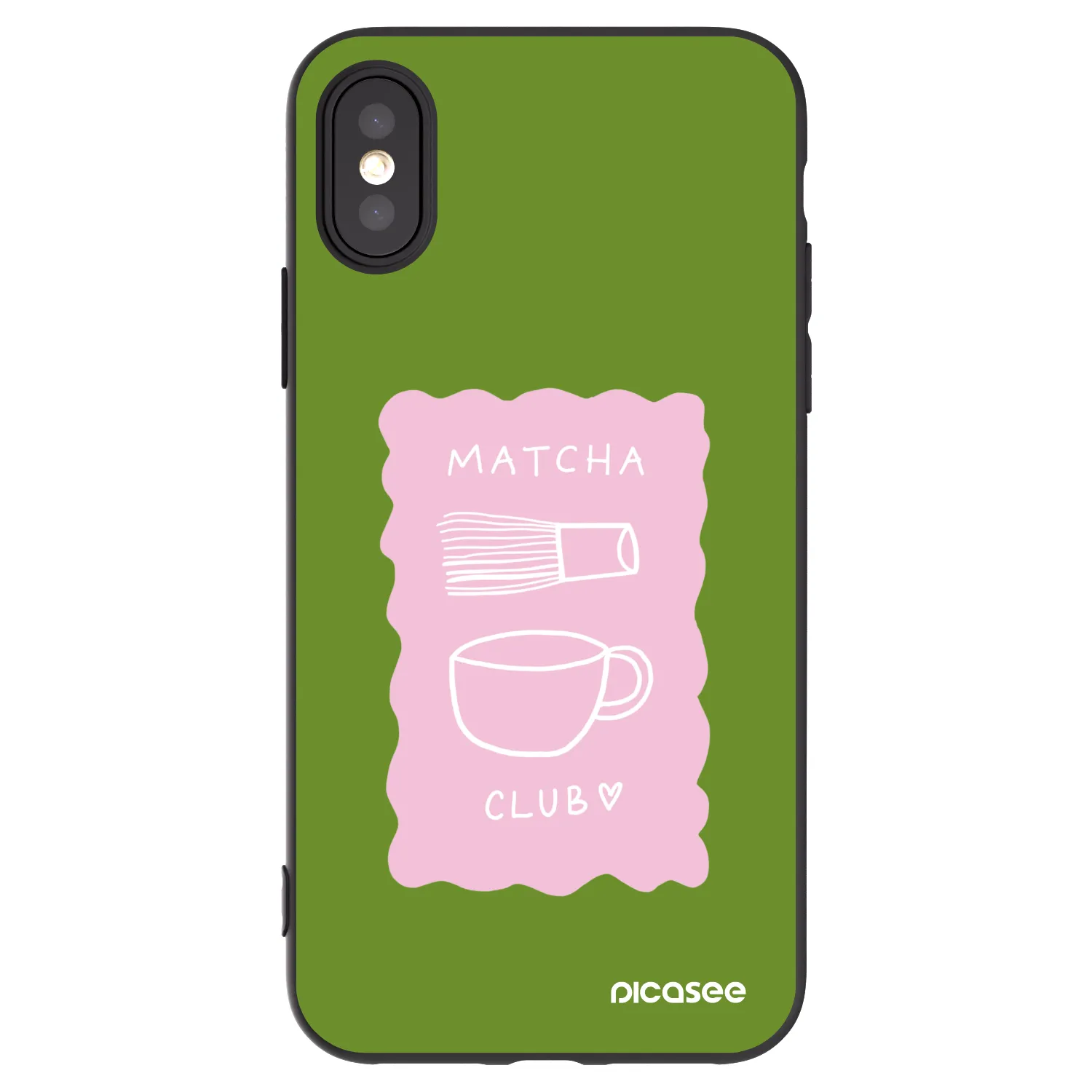 Picasee silikonowe czarne etui na Apple iPhone X/XS - Matcha club