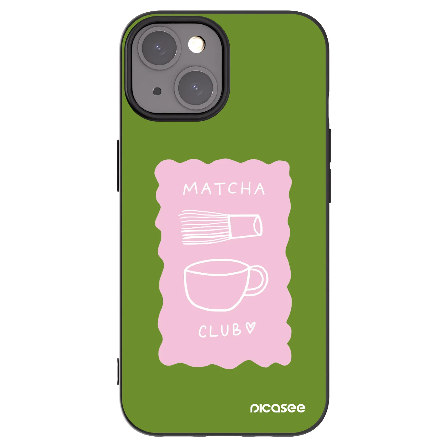 Picasee silikonowe czarne etui na Apple iPhone 15 - Matcha club