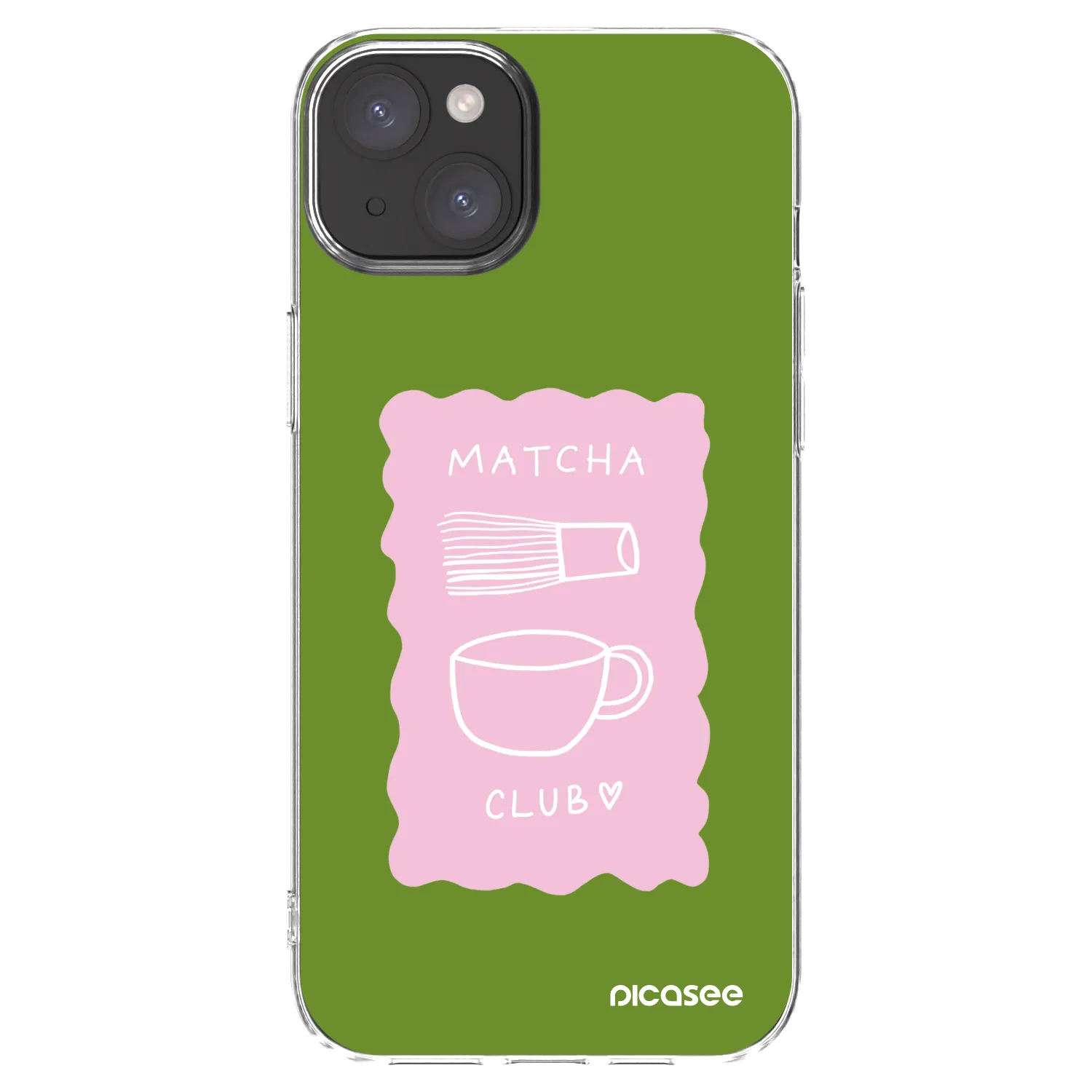 Picasee silikonowe przeźroczyste etui na Apple iPhone 15 Plus - Matcha club