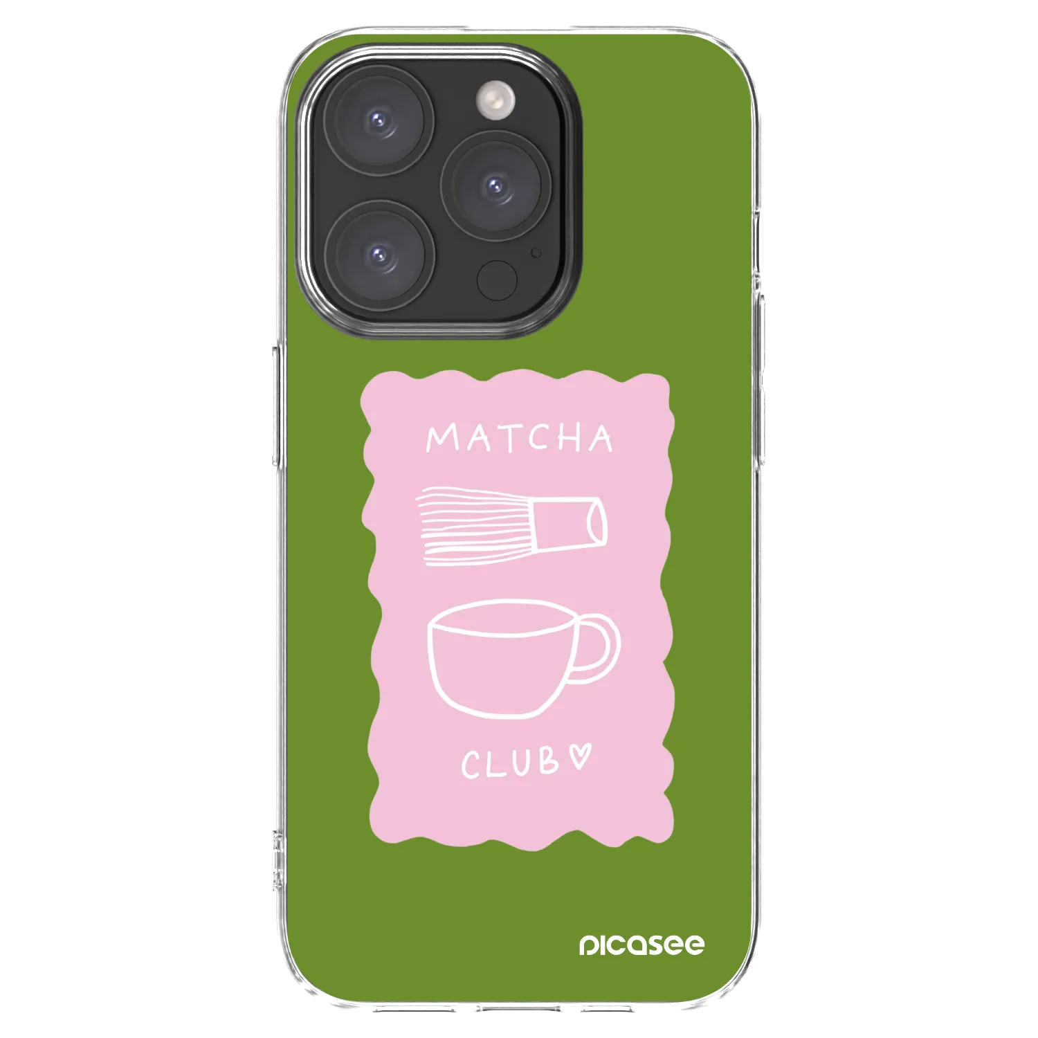 Picasee silikonowe przeźroczyste etui na Apple iPhone 15 Pro - Matcha club