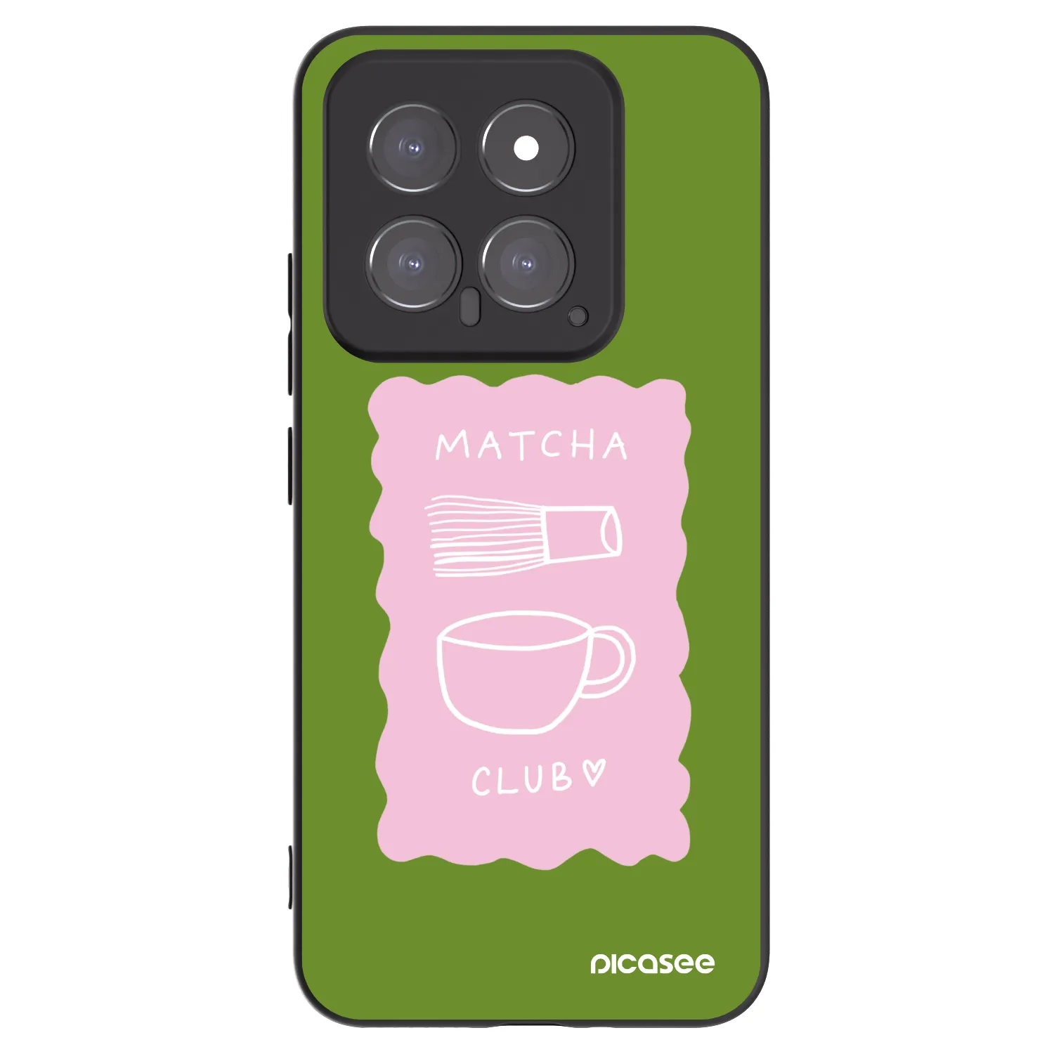 Picasee silikonowe czarne etui na Xiaomi 14 - Matcha club